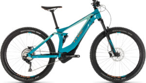 VTT électrique Cube 2019 Sting Hybrid 120 Race 500 turquoise´n´apricot